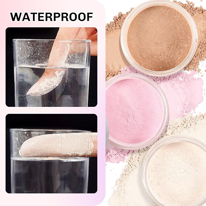 Face Powder Makeup, Shimmering Setting Powder, Oil Control Loose Powder, Matte Highlighter Makeup, Long Lasting Waterproof Concealer Setting Powder for All Skin Tones