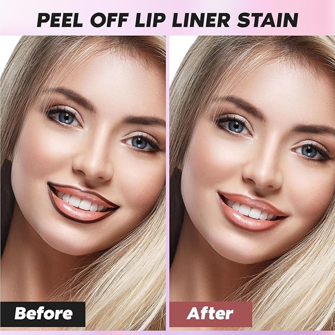 Lip Stain Peel Off, Red Lip Liner Stain Peel Off Tattoo Matte Lip-tint, Long Lasting, Waterproof, Transfer-proof, Moisturizing, Easy to Use, Highly Pigmented Color for All Skin Types (#03)