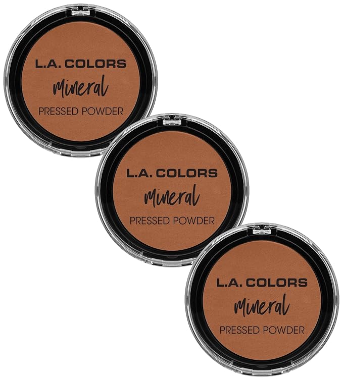 L.A. COLORS Mineral Pressed Powder, Mocha CMP383 (Pack of 3)