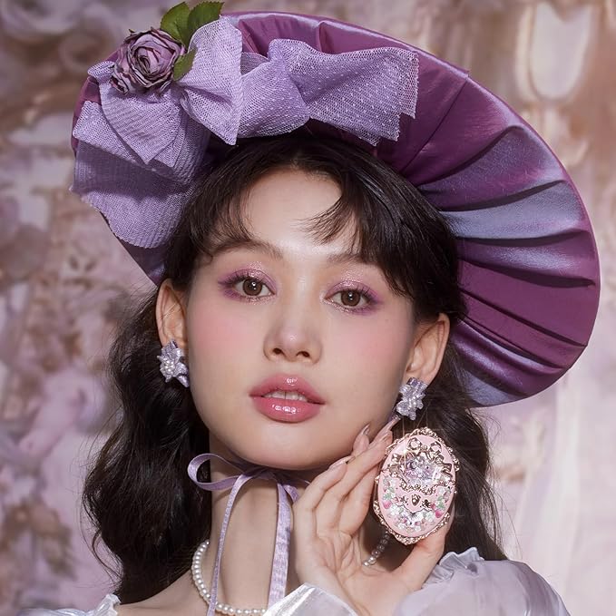 Flower Knows Violet Strawberry Rococo Glitter Lip Gloss G02+Strawberry Rococo Embossed Blush G01