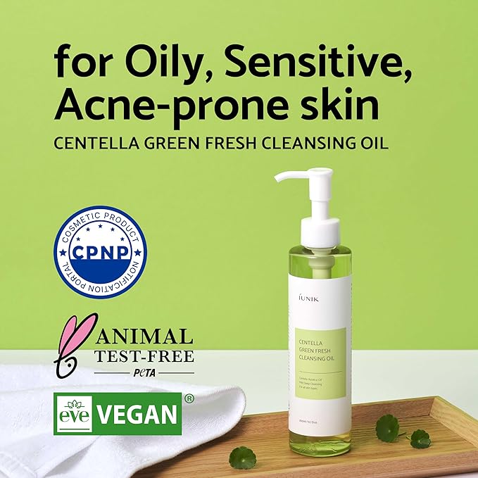 IUNIK Centella Asiatica Cleansing Oil Makeup Sunscreen Remover Mild Cleanser & Tea Tree Relief Facial Toner Vegan Breakout Blemish Acne Control Gentle Soothing Moisturizing Calming Korean Skincare