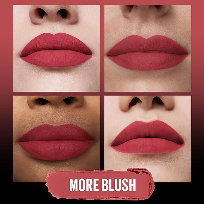 Maybelline Color Sensational Ultimatte Matte Lipstick, Non-Drying, Intense Color Pigment, More Blush, Rose Pink, 1 Count