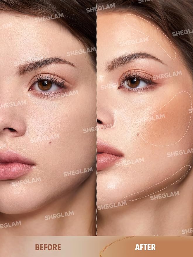 SHEGLAM Silk Haze Cream Bronzer Blendable Cream Makeup with a Lightweight Formula - Customizable Face Makeup for a Natural, Sun-Kissed Glow Long Lasting-Toffee