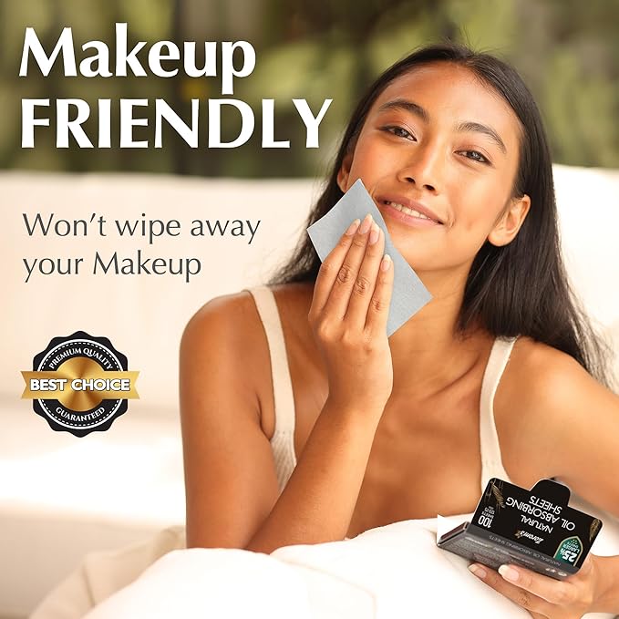 Save 10% on 3 Pack - Natural Oil Blotting Sheets for Face with Bamboo Charcoal - 25% Larger + Natural Oil Blotting Sheets for Face with Bamboo Charcoal