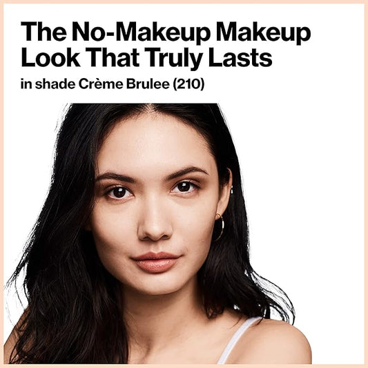 Revlon ColorStay Light Cover Liquid Foundation, Hydrating Longwear Weightless Makeup with SPF 35, Light-Medium Coverage for Blemish, Dark Spots & Uneven Skin Texture, 210 Crème Brulee, 1 fl. oz.