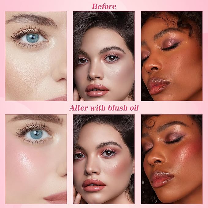 viola house Black Liquid Blush,Moisturising Color Changing Black Blush,Water-Based Ph Color Changing Blush,Multi-Purpose Liquid Blush Oil For Cheeks,Eyes and Lips 6ml/0.21oz 