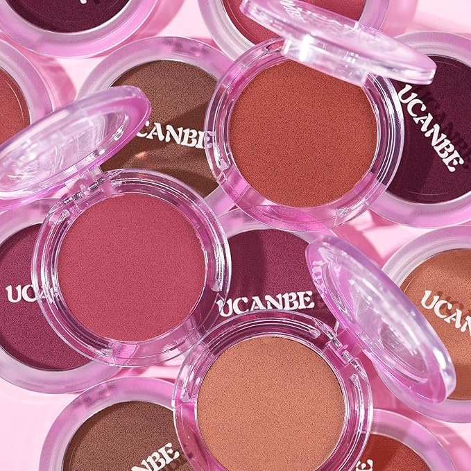 UCANBE Matte Cream-To-Powder Blush Makeup Palette, Highly Pigmented Lightweight Blush for Cheek and Eye, Blendable Flawless Velvety Coverage Face Blushes Make up 0.25 Ounce, Carrot