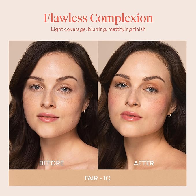 by Sofia Vergara - Ilumina CC Cream 100% Mineral Color Correcting Cream + Ilumina CC Creamy Compact Mineral Broad Spectrum Sunscreen + Angled Complexion & Foundation Blending Brush - 1C
