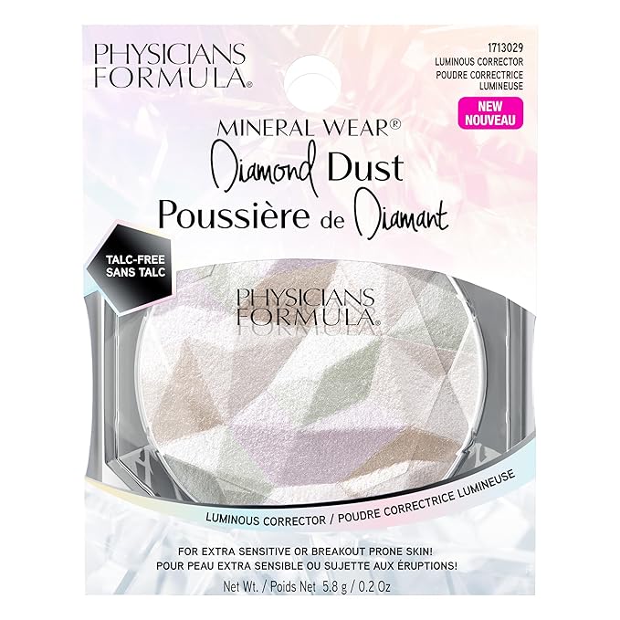 Physicians Formula Mineral Wear Diamond Dust, Radiant Soft-Focus Finish, Talc-Free Powder & Serum Hybrid with Diamond Dust & Vitamin E, Cruelty-Free & Vegan-Luminous Corrector