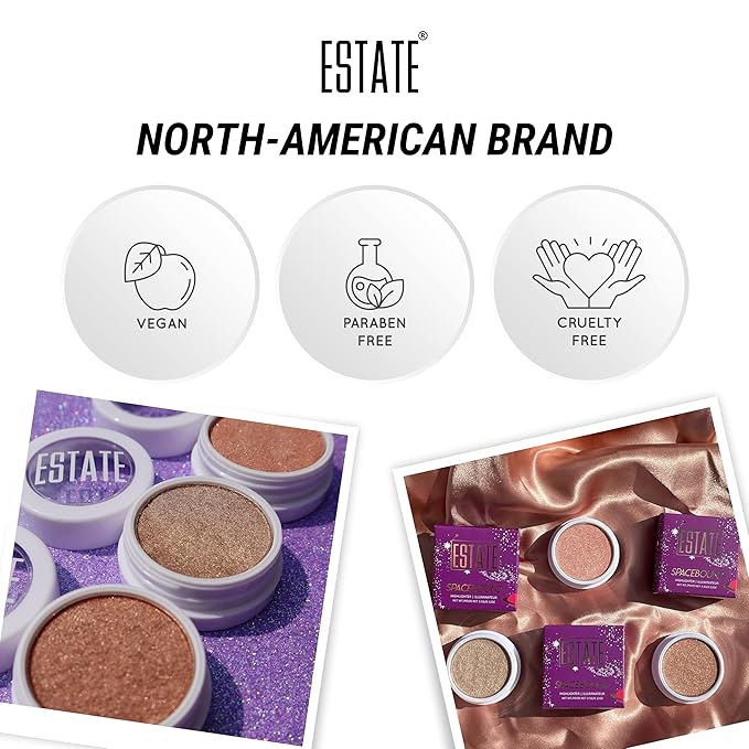 Estate Cosmetics Spacebound Highlighter – Cheeks & Nose Cream Formula – 3.5 g (0.12 oz) (Eclipse)