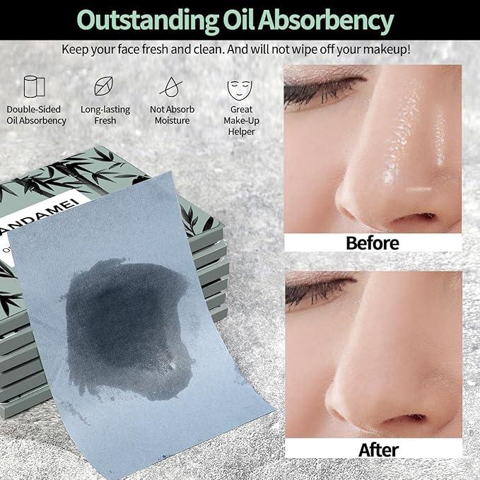 FANDAMEI 1800 Counts Oil Blotting Sheets for Face, Oil Absorbing Papers for Oily Skin, Oil Control Film, Tissues