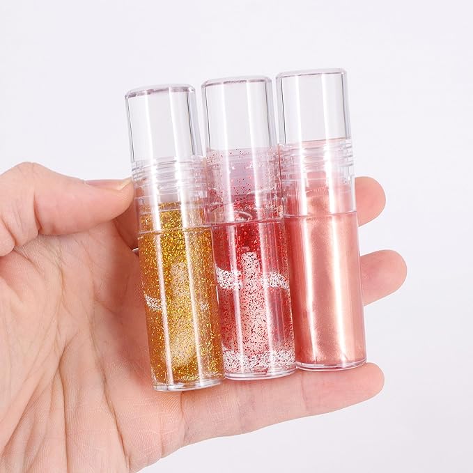 10 Pack Lip Gloss Tubes with Big Doe Foot Wand, Empty 9ML 0.3 Oz Transparent PTEG Lipgloss Tubes Concealer Containers for DIY Lipgloss Handmade Makeup