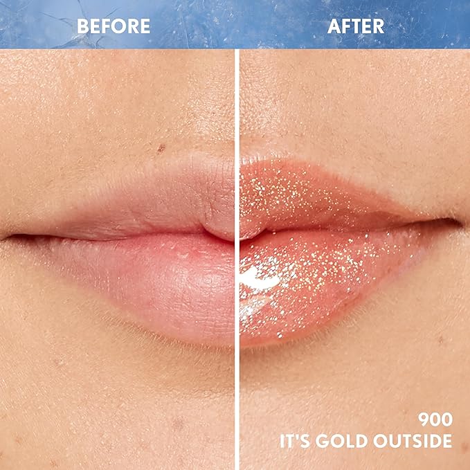 COVERGIRL Clean Fresh Yummy Plumper Lip Gloss, 900 It's Gold Outside, Shiny, Vegan Formula, Easy to Apply, Minty Flavor, 0.33oz
