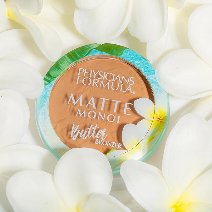 Physicians Formula Matte Monoi Butter Bronzer Powder Face Makeup, Dermatologist Tested, Vegan, Cruelty-Free, Gluten-Free, Sunkissed