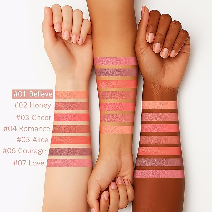 FV Liquid Blush, Long Lasting Buildable Cream Cheek Tint with High-Pigment Color, Weightless Blendable Formula for Natural Dewy Finish (Believe)