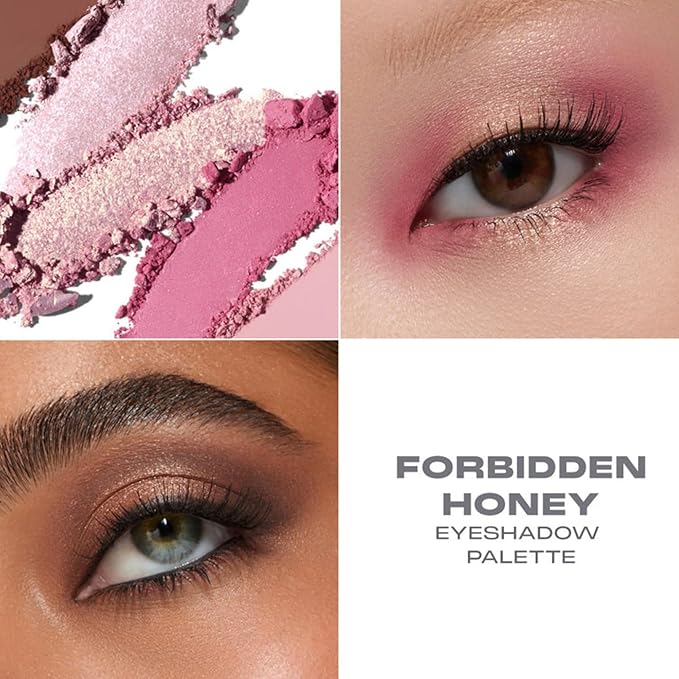 MORPHE Forbidden Honey Artistry Palette - Foil-Effect Eyeshadow Palette with Matte, Shimmer & Foil Finishes - Pink & Chocolate Eyeshadow with Luminous Payoff (0.35 oz)