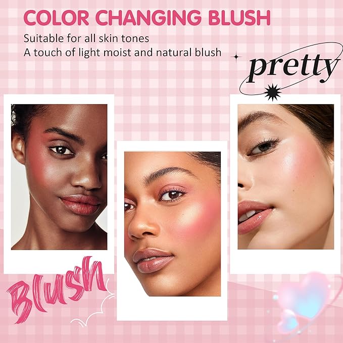 viola house Black Liquid Blush,Moisturising Color Changing Black Blush,Water-Based Ph Color Changing Blush,Multi-Purpose Liquid Blush Oil For Cheeks,Eyes and Lips 6ml/0.21oz 