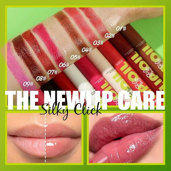 Juice Jelly Tinted Lip Oil, Glossy Dewy Glow Lip Color, Press Lipstick Moisturizing Lip Balm, Mirror Glass Lip Glaze Moisturizing Lipstick Solid Water Gloss Lip Tint, 08