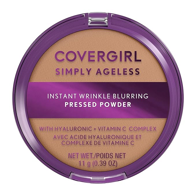 COVERGIRL Simply Ageless Instant Wrinkle-Defying 0.4 Fl Oz Foundation & 0.39 Oz Pressed Powder Bundle