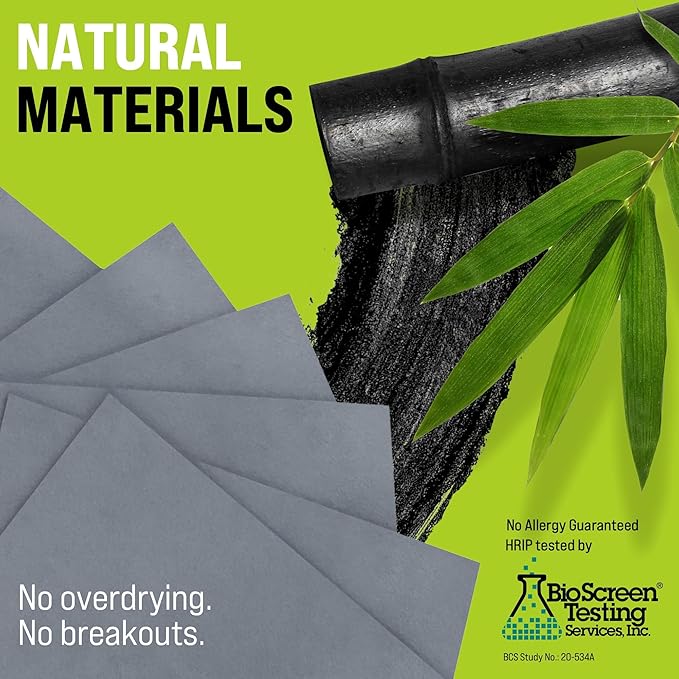 Save 10% on 3 Pack - Natural Oil Blotting Sheets for Face with Bamboo Charcoal - 25% Larger + Natural Oil Blotting Sheets for Face with Bamboo Charcoal