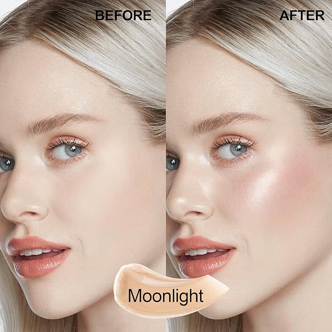 FV Liquid Highlighter Makeup, Lightweight & Shimmer Finish Highlighter Beauty Wand with Buildable Formula, Multiuse Face Highlighter Stick for Glowing Skin, Vegan & Cruelty-free, 02 Moonlight