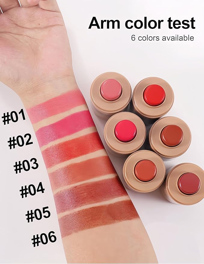 MAEPEOR Matte Blush Stick Creamy Natural Looking Finish Face Blush Long-Lasting Lightweight Buildable Blushes Stick for Cheeks (Color H02)
