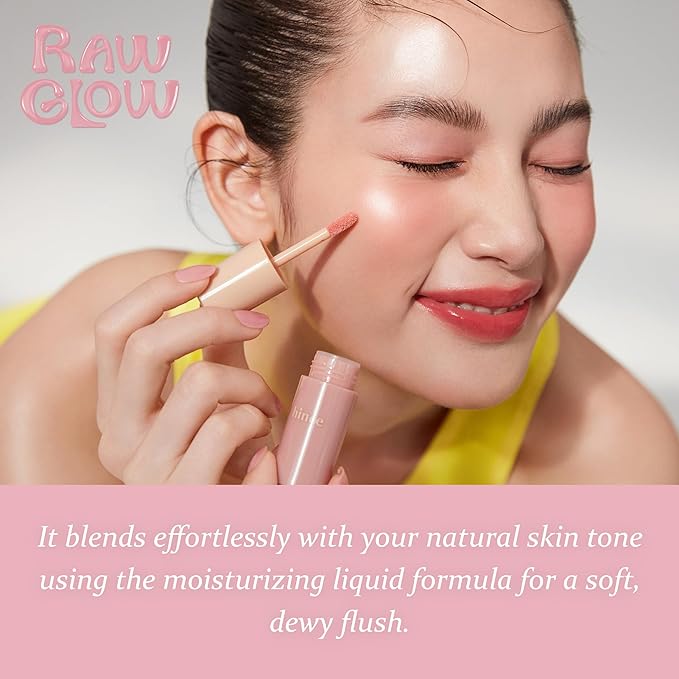 Hince Dewy Liquid Cheek Tint 6g - Raw Glow Blush for Glass Skin - Vegan, Lightweight, Weightless Watercolor (WARM FRECKLE, LC001)