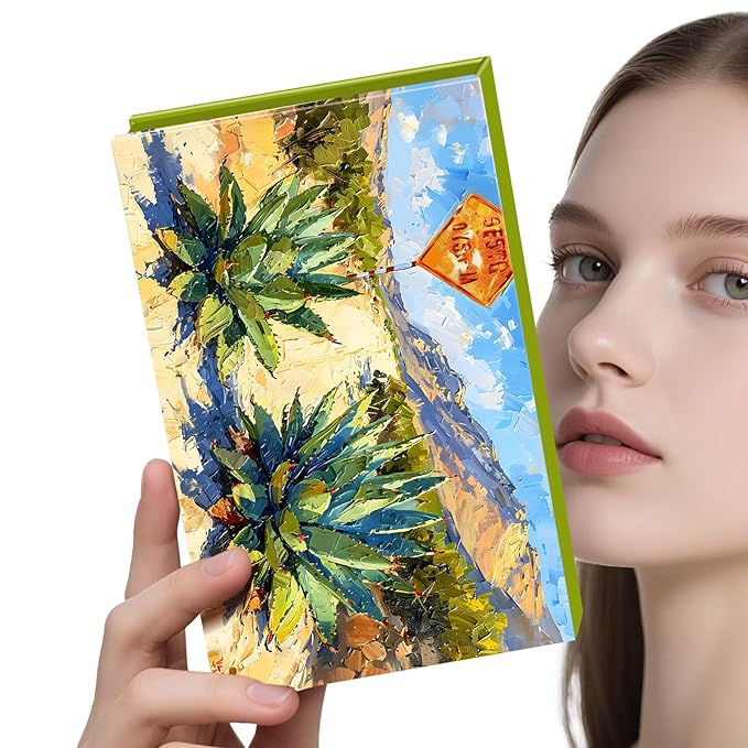 Magnetic Makeup Palette DIY Empty Eyeshadow Lipstick Palette with Mirror 3D Finish Surface Paper Makeup Organizer (Desert Star)