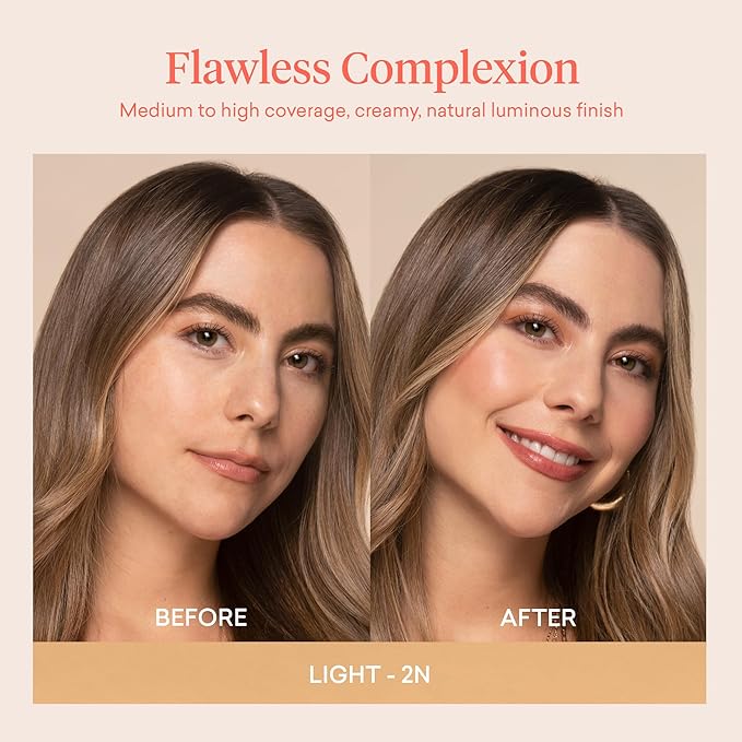 by Sofia Vergara - Ilumina CC Cream SPF 50+ & Ilumina Brush - 100% Mineral Color Correcting Cream + Angled Complexion & Foundation Blending Brush - Tinted moisturizer with spf - 2N Bundle