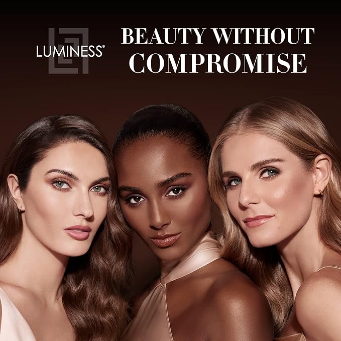 Luminess Silk 4-in-1 Airbrush Foundation Makeup Starter Kit - Deep Coverage, 6-piece - Includes 2x Silk Airbrush Foundation, Blush, Glow Highlighter, Moisturizer Primer & Airbrush Cleaning Solution