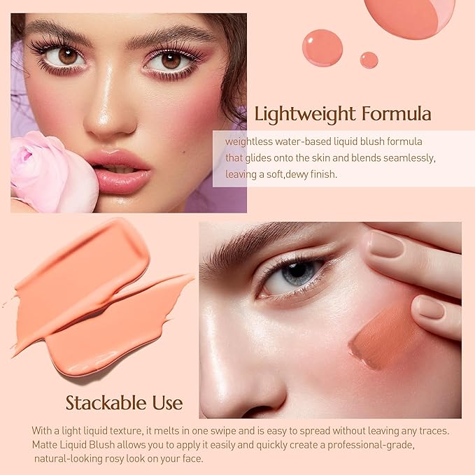 Blush Beauty Wand,Liquid Blush Wand For Radiant,Long-Lasting,Waterproof,Highly Pigmented,Vegan & Cruelty-Free (05#PINK POP, 12ml)