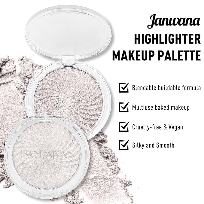 Highlighter Makeup Palette Face Body Shimmer Glitter Illuminator Highlighter Make up Kit Long Lasting Highly Pigmented Highlighters Makeup Palette #2 Blossom Pink