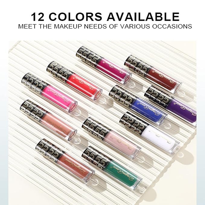 Dark Matte Liquid Lipstick for Women, Blue Long Lasting Waterproof Lip Gloss, Intense & Bold Color, High Pigmented Velvet Lip Stain for Masquerade, Party Goth Makeup, Cosplay (#12 Blue)