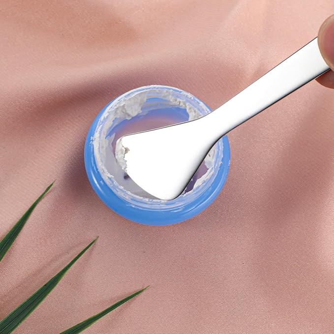 3Pcs Metal Cosmetic Skincare Spatula, Mini Mask facial Reusable Scoop Eye Cream Applicator Beauty Face Spoon Skincare Tool Facial Massage Accessories for Mixing Sampling Lotions Moisturizers