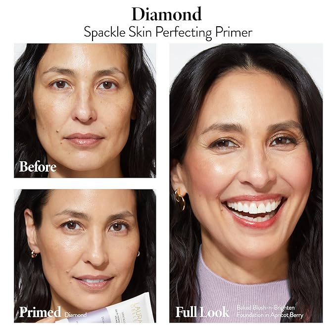 LAURA GELLER NEW YORK Prime-n-Set Duo: Spackle Primer + Spackle Mist Boost Setting Spray with Electrolytes (03 Diamond Glow + Electrolytes, 5.0 Fl Oz)