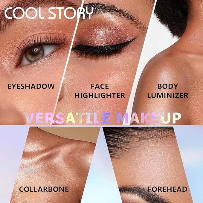 Face High Lighters Makeup Glitter Illuminator Pressed Powder Luminizers Eyeshadow Palette Powder for Face Body Cheek Skin 4#