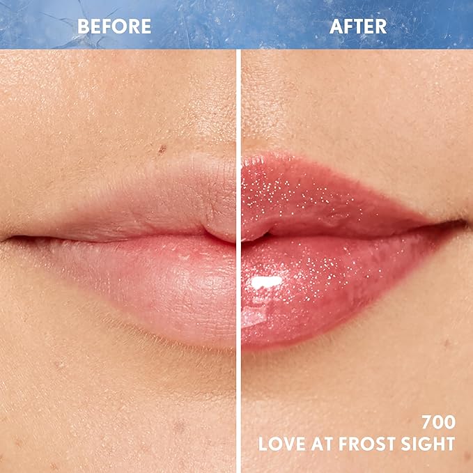COVERGIRL Clean Fresh Yummy Plumper Lip Gloss, 700 Love At Frost Sight, Shiny, Vegan Formula, Easy to Apply, Minty Flavor, 0.33oz