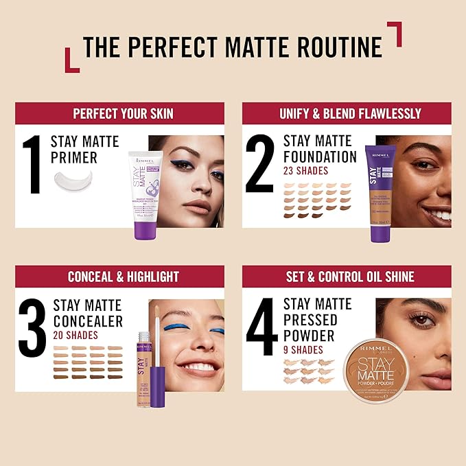 Rimmel London Stay Matte - 025 Toffee - Pressed Powder, Lightweight, High Coverage, Shine Control, 0.49oz (Pack of 2)