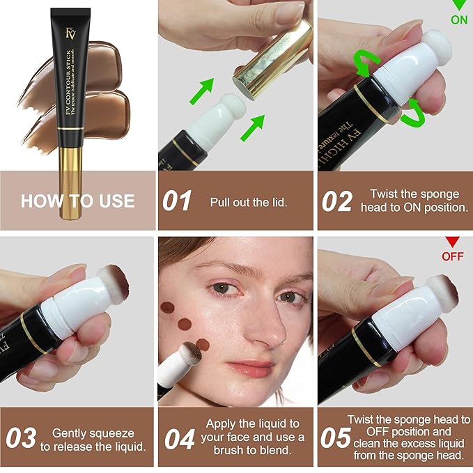 FV Cool Toned Contour Stick, Long Lasting Liquid Contour Wand, Lightweight, Blendable & Natural Cream Contour for Face, Vegan & Cruelty-free, 04 Grey