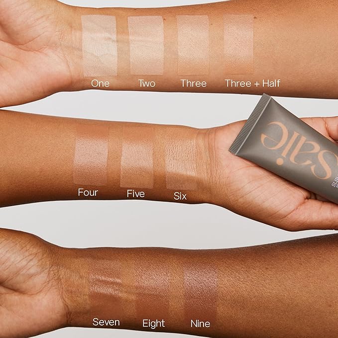 Saie Slip Tint Tinted Moisturizer with SPF 35 - Light Coverage, Glowy Skin Tint & Mineral Sunscreen for Face with Hydrating Hyaluronic Acid - Summer Makeup Essential - Shade Two (1.35 oz)