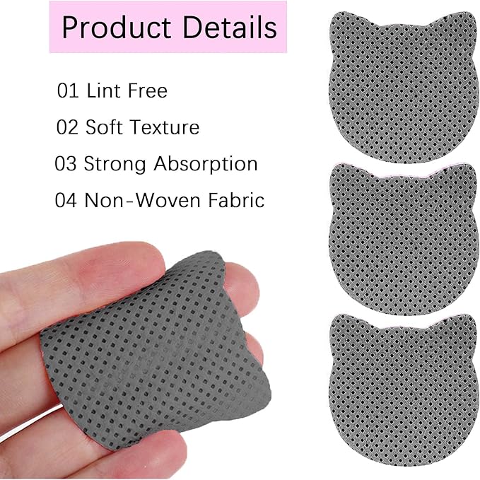 Lint Free Nail Wipes, 1000 PCS Nail Polish Remover Lash Extension Glue Wipes for Lash Extension Supplies, Soft Lint Free Glue Cleaning Pads for Gel Nail Polish Remover, Black