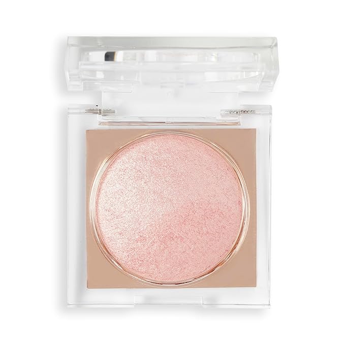 Revolution Beauty London Beam Bright Highlighter, All Over Face Glow, Powder To Liquid Formula, 5 Different Shades, Pink Seduction