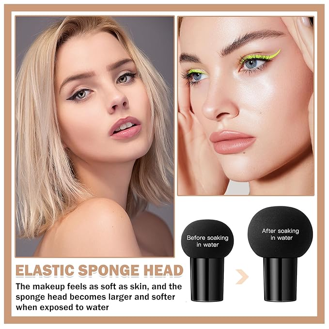 AWCCXMYM CC Cream Cushion Foundation Full Coverage Foundation Matte Moisturizing Concealer BB Cream Foundation Makeup with Mushroom Head for Glowing Flawless Skin Radiance 01#Ivory (Porcelain)