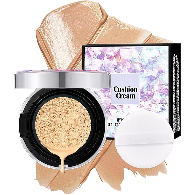 Air Cushion CC Cream Foundation - BB Cream Face Makeup Foundation for Natural Skin Radiant & Moisturizing Skin, Easy Application, Create Long-Lasting & Waterproof Face Makeup (Natural)