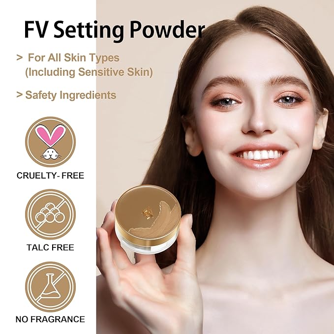 FV Matte Translucent Powder, Lightweight, Oil-Control & Long Lasting Blurring Powder, Talc-Free Face Powder for All Skin Types, Cruelty-Free & Vegan, 04 Nature