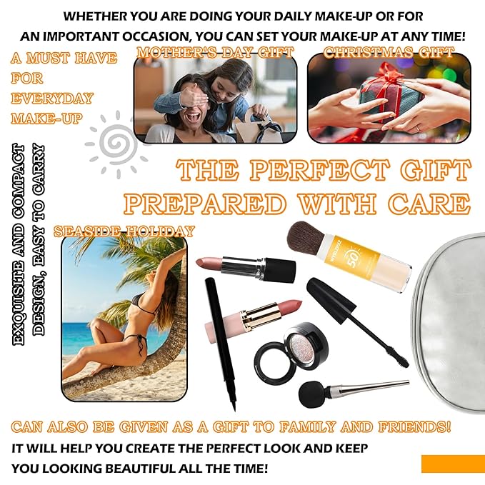 Mineral Sunscreen Setting Powder SPF50 PA++ for Face,Long-Lasting Oil Control Sunscreen Brush Powder,Matte Transparent Facial Powder Sunscreen,All Skin