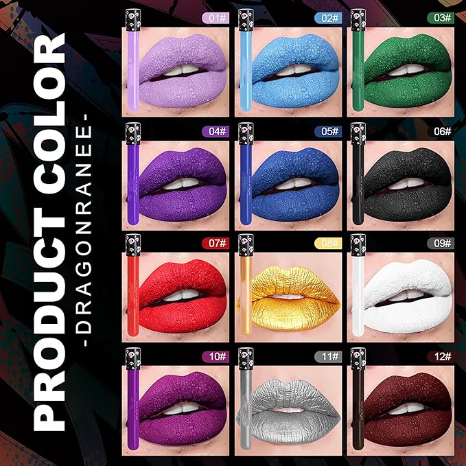 Yellow Metallic Liquid Shimmer Lipstick Glitter Lip Gloss, Glossy Full Matte Lip Gloss, Waterproof Longlasting High Pigment Shimmer Lip Gloss,Bold Goth Makeup for Halloween Makeup Gift, #08