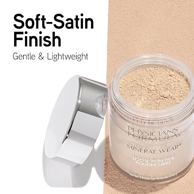 Physicians Formula Mineral Wear Talc-Free Loose Powder Translucent Light, Dermatologist Tested, Clinically Tested