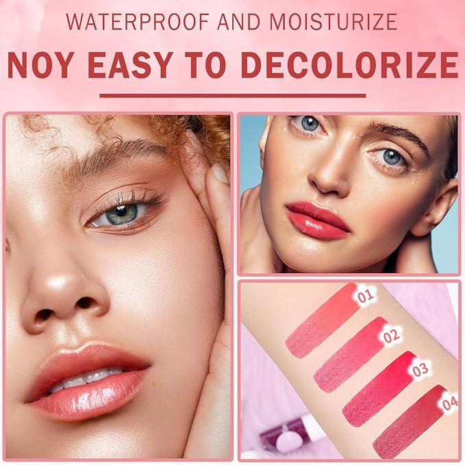 2PCS Lip Tint Stain Set, Velvet Lip Gloss Moisturizing Lip Stain Long Lasting Waterproof Liquid Lipstick Set Multipurpose Water Lip Stain Tint for Lip and Cheek Tint(05 & 06)