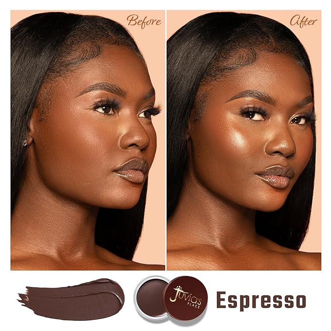 Juvia's Place Bronzed Cream Bronzer - Espresso - Smooth Cream Bronzer Pot for Sun-Kissed Glow & Warmth, Buildable & Blendable Makeup Contour with Long-Lasting Matte Shimmer Finish, Highly Pigmented